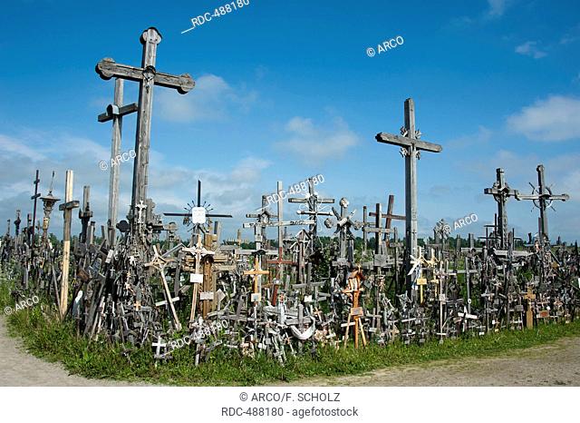 Hill of crosses, Lithuania, Baltic states, Europe / Site of pilgrimage, near Siauliai, Kryziu kalnas