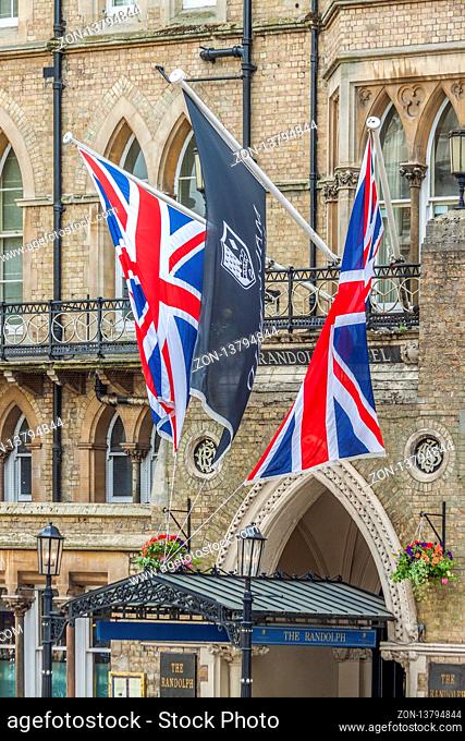 Flags Flying At The Randolph Hotel, Oxford, UK