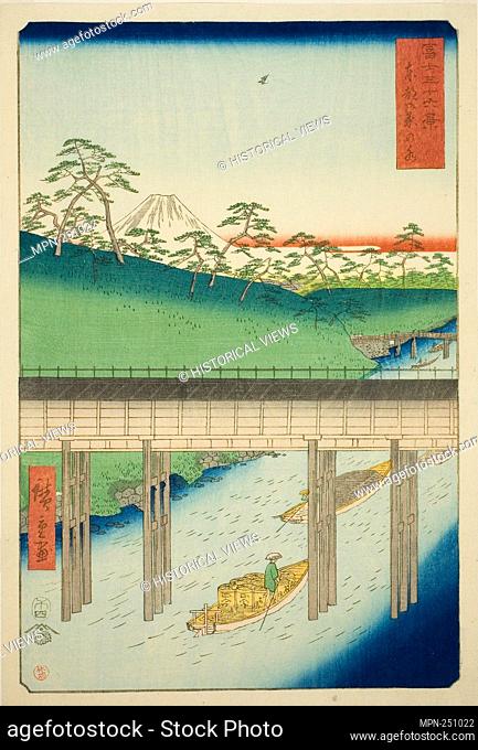 Ochanomizu in the Eastern Capital (Toto Ochanomizu), from the series ""Thirty-six Views of Mount Fuji (Fuji sanjurokkei)"" - 1858 - Utagawa Hiroshige ?? ??...