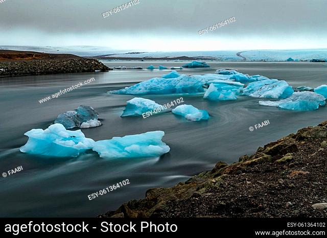 Iceberg from the Vatnajokull, floating on the Jokulsarlon lagoon in South Iceland
