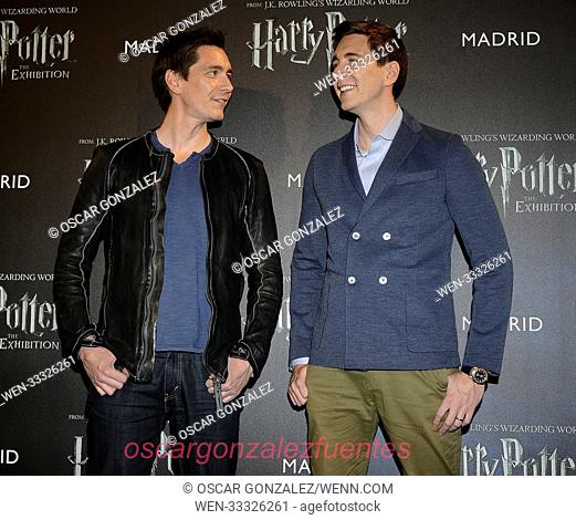 James and Oliver Phelps attend the 'Harry Potter: The Exhibition' photocall at IFEMA in Madrid Featuring: James Phelps, Oliver Phelps Where: Madrid