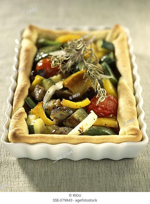 sweet-and-sour tart with grilled vegetables
