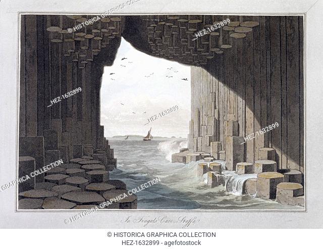 In Fingal's Cave, Staffa, Scotland, 1829. The best known of the caves on the southwest coast of Staffa, Scottish Inner Hebrides