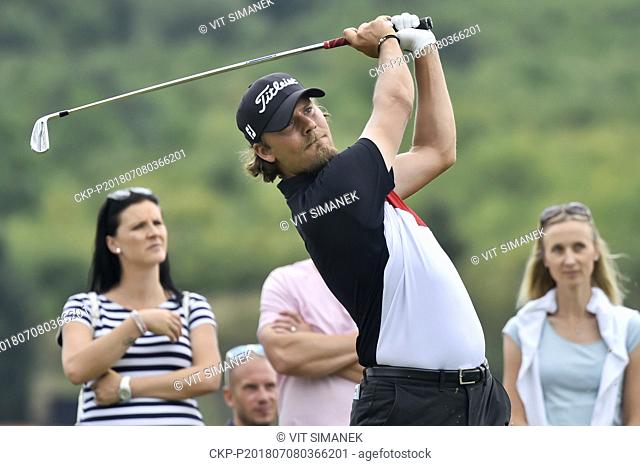 Daniel Brown of Great Britain in action during The Prague Golf Challenge tournament, event of the European Tour, in Prague - Zbraslav, Czech Republic, July 8