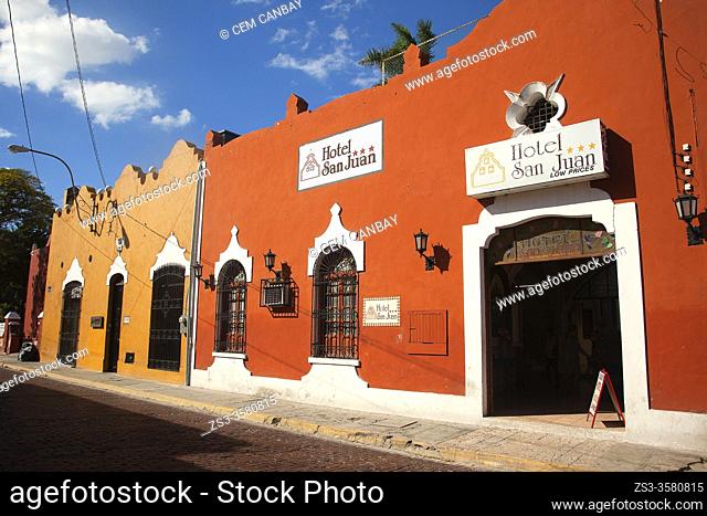 Colonial buildings at the historic center, Merida, Yucatan State, Mexico, Central America
