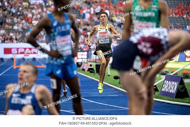 07.08.2018, Berlin: Track and Field, European Championships in the Olympic Stadium, 3000m obstacle, preliminary round, men