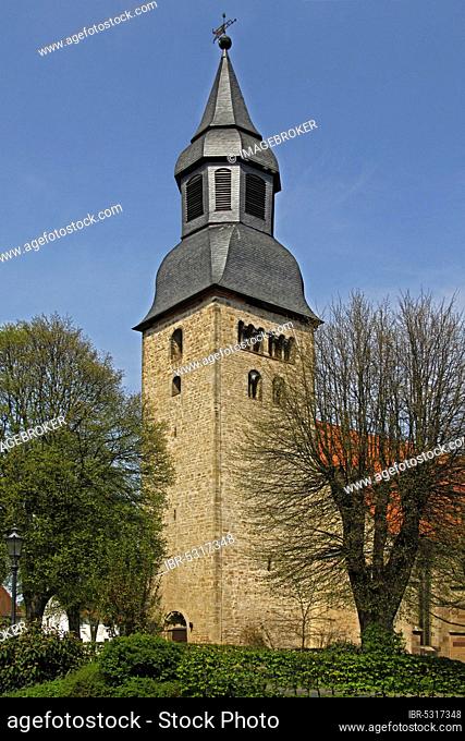 Protestant Old Town Church, built 1150 as Romanesque pillar basilica, 1330 Gothic reconstruction, 1310 Passion altar, Hofgeismar, Ldkrs