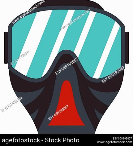 Paintball mask icon. Flat illustration of paintball mask vector icon for web design