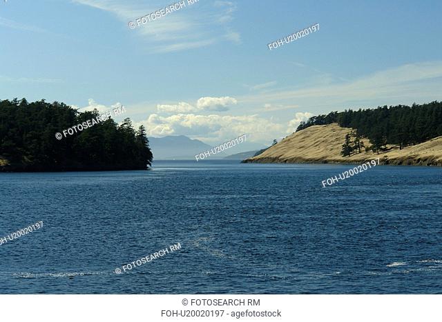 Spieden Island, WA, Washington, Puget Sound, San Juan Islands, Haro Strait, Washington State ferry to British Columbia, Canada