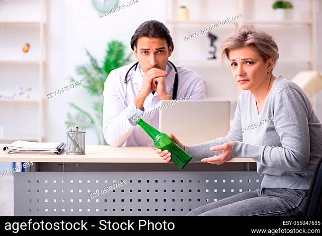 The female alcoholic visiting young male doctor