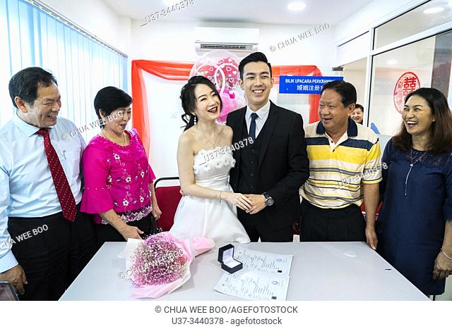 Marriage registration in Sarawak Chai's Clan Association, Kuching, Sarawak, Malaysia
