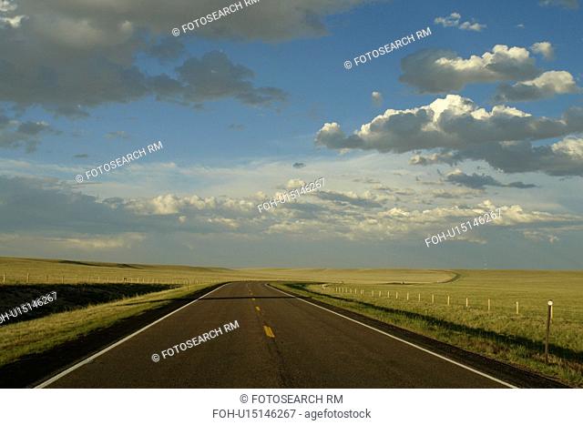 Albany County, WY, Wyoming, road, prairie, open range