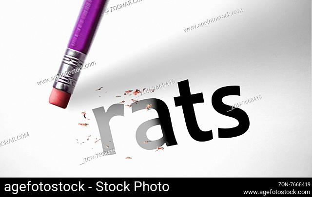 Eraser deleting the word Rats