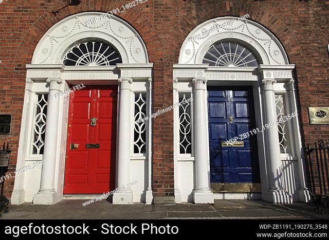 Ireland; County Dublin; Dublin; Merrion Square; Georgian Doors