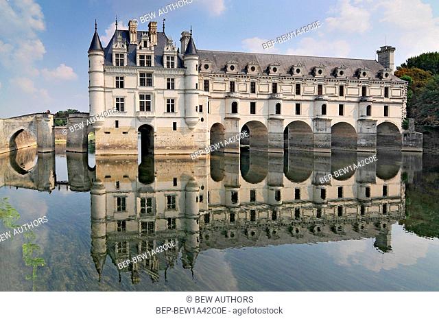 Chateau de Chenonceau France. This castle is located near the small village of Chenonceaux in the Loire Valley was built in the 15-16 centuries and is a tourist...