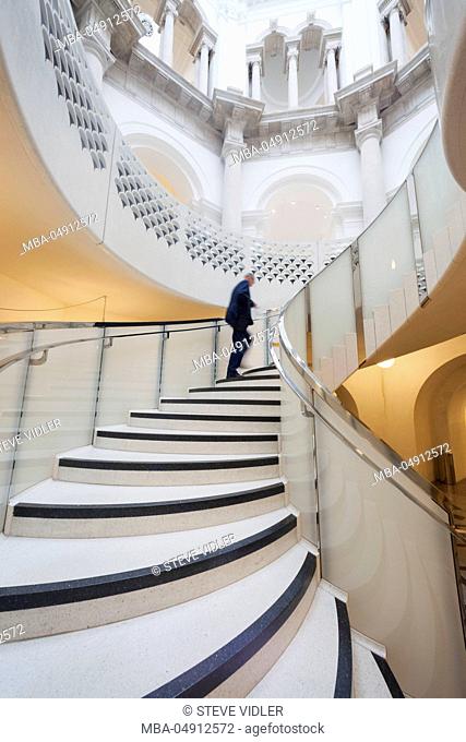 England, London, Tate Britain, The Main Foyer Spiral Staircase