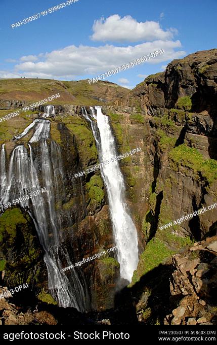 16 August 2022, Iceland, Hvalfjardarsveit: Glymur Waterfall in western Iceland is the second highest waterfall in the country, with a drop of 196 meters