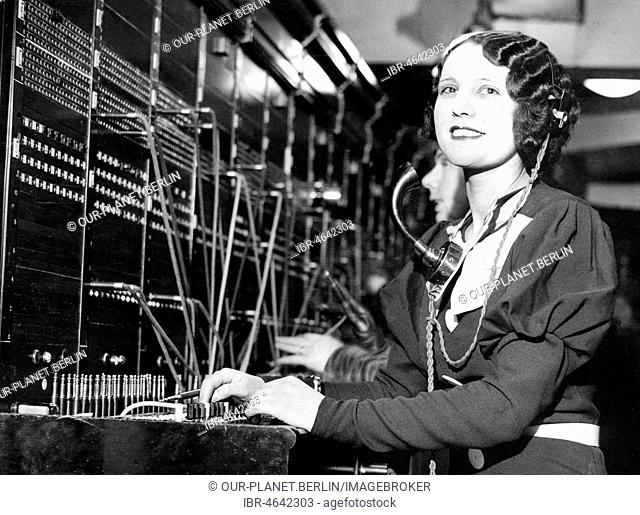 Telephone operator, 1920s, Germany, Stock Photo, Picture And Rights Managed  Image. Pic. IBR-4642303 | agefotostock