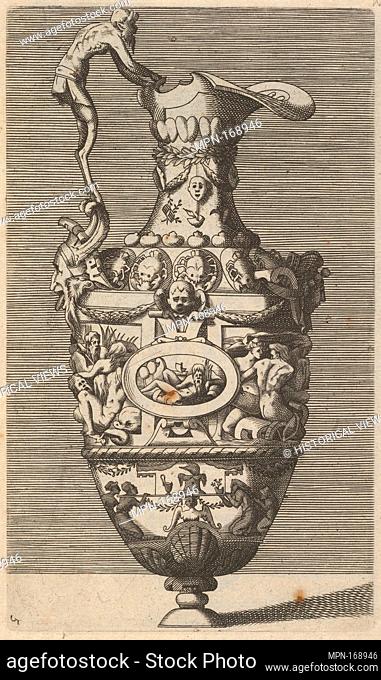 Vase with a River God in an Oval Medallion. Artist and publisher: Originally by René Boyvin (French, Angers ca. 1525-ca. 1625 Angers (?)); Designer: Rosso...