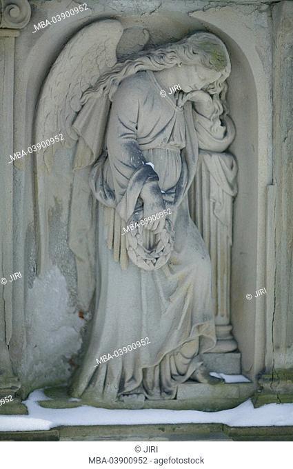 grave yard, tombstone, statue, angels