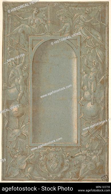 Niche Surrounded by a Decorative Frame Dedicated to the Theme of Music. Artist: Anonymous, Italian, Lombard, 16th century; Former Attribution: Bernardino Campi...