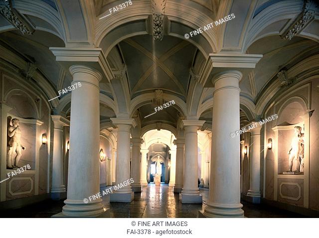 The Entrance hall of the Menshikov palace in Saint Petersburg. Russian Architecture . Classicism. 1716-1720. Transparency