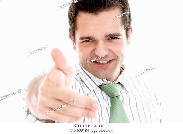 young businessman points a finger. - 22/01/2008