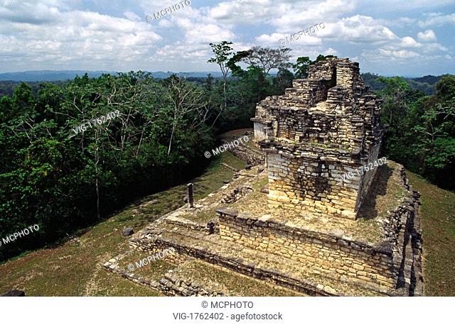 RUINS of MAYA TEMPLES in YAXCHILAN, a commerce center from late classical period - YUCATAN PENINSULA, MEXICO - 31/07/2009