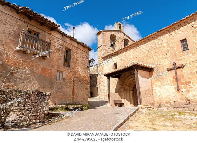 San Juan Bautista Church, Palazuelos, Guadalajara province, Castile La Mancha, Spain. Historical Heritage Site