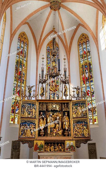 Coronation of the Virgin in Schwabacher Altar, Church of St. John and St. Martin, Schwabach, Middle Franconia, Franconia, Bavaria, Germany