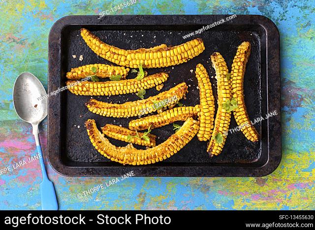Grilled corn ribs