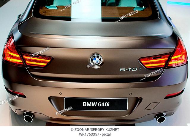 Rear close up view of new model BMW 640i