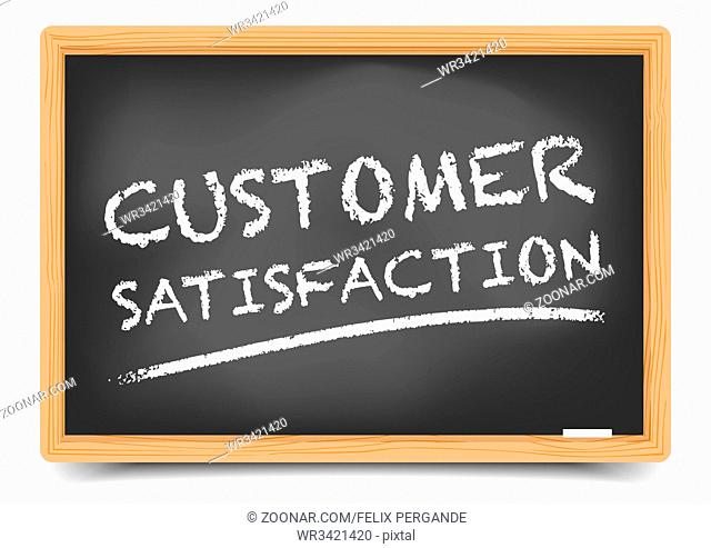 detailed illustration of a blackboard with Customer Satisfaction text, eps10 vector, gradient mesh included