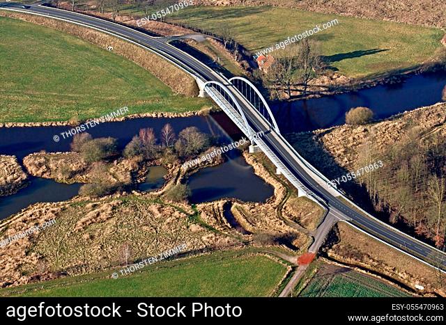 aerial view, road, car bridge