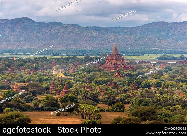 Pagodas and spires of the temples of the World Heritage at Bagan, Maynmar
