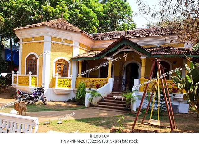 Facade of a house, Siolim, North Goa, Goa, India