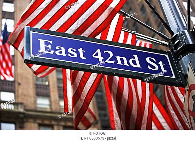 East 42nd Street sign, New York city
