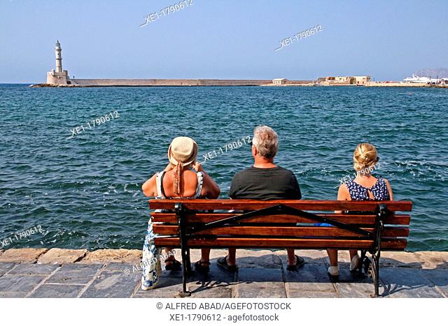 bench, Chania, Crete, Greece