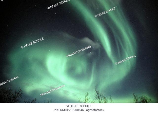 Aurora borealis, Northern lights, Polar lights, Abisko NP, Norrbotton, Sweden