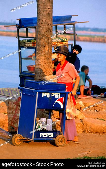 Phnom Penh lies on the western side of the Mekong River at the point where it is joined by the Sap River and divides into the Bassac River