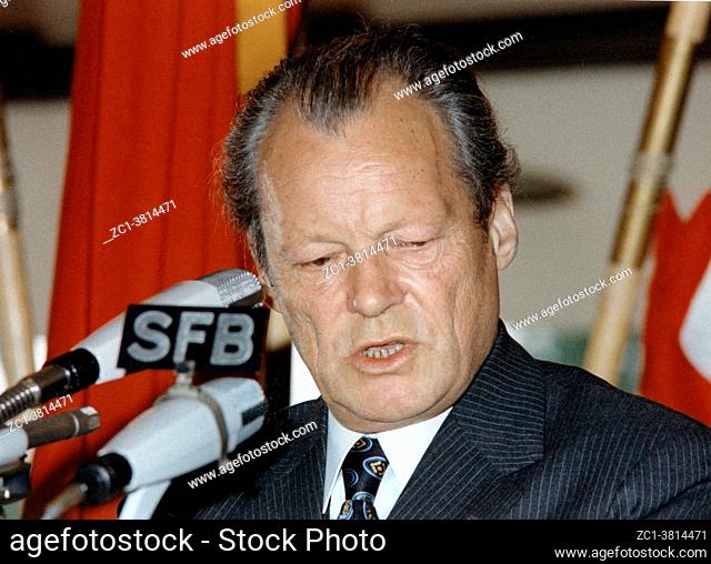 Willy Brandt - 18. 12. 1913 - 08. 10. 1992: German politician and statesman who was leader of the Social Democratic Party of Germany SPD