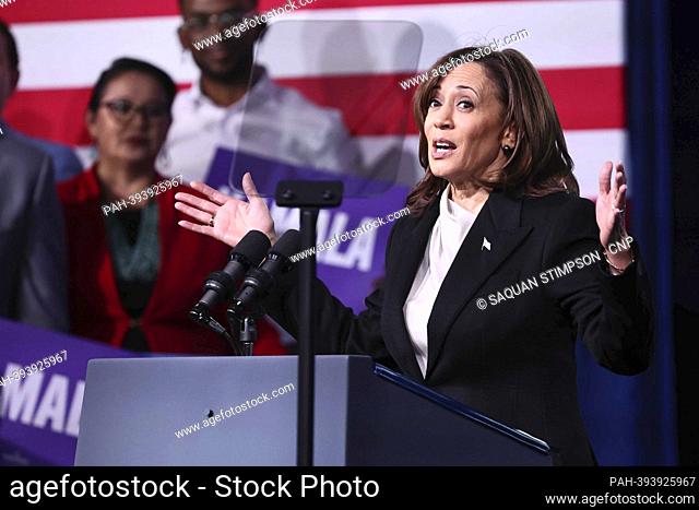 United States Vice President KAMALA HARRIS delivers remarks at the Democratic National Committee Winter Meeting at the Sheraton Philadelphia Hotel, Philadelphia