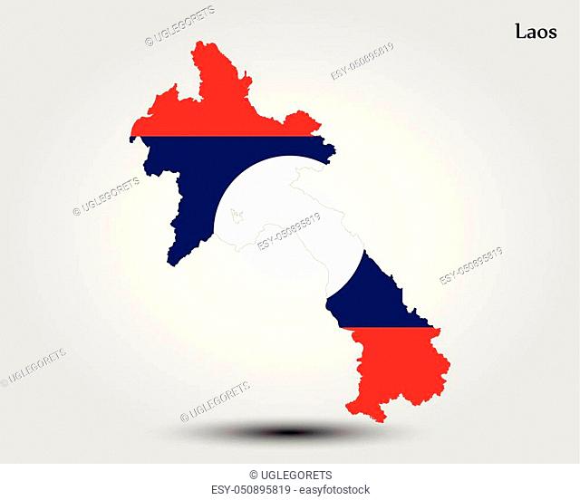 Map of Laos. Vector illustration. World map