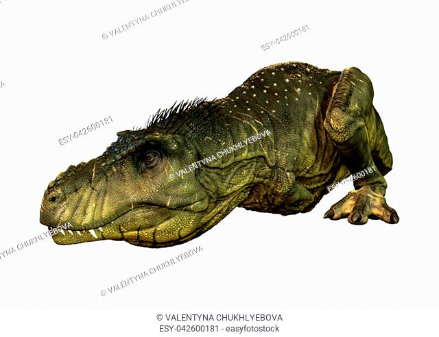 3D rendering of a dinosaur Tyrannosaurus Rex isolated on white background
