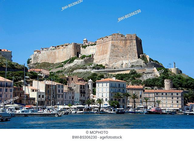 citadel and harbour, France, Corsica, Bonifacio