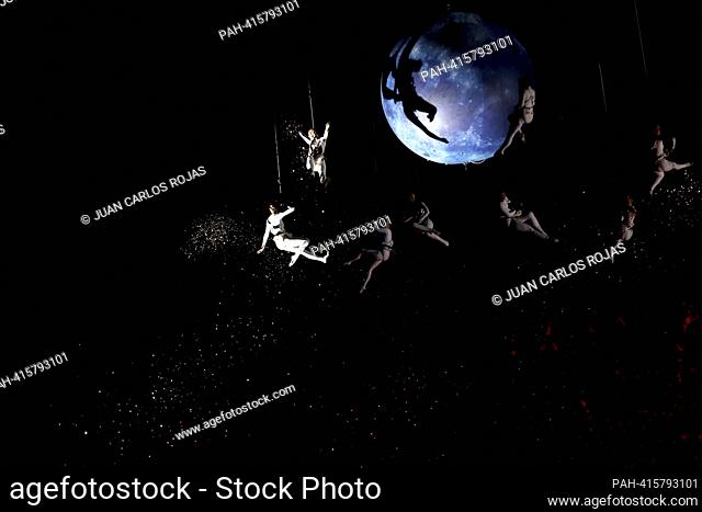 Madrid, Spain; 06.07.2023.- Madrid City Council inaugurates Veranos de la Villa 2023 program with the aerial dance show 'Sylphes' aerial ballet at a height of...