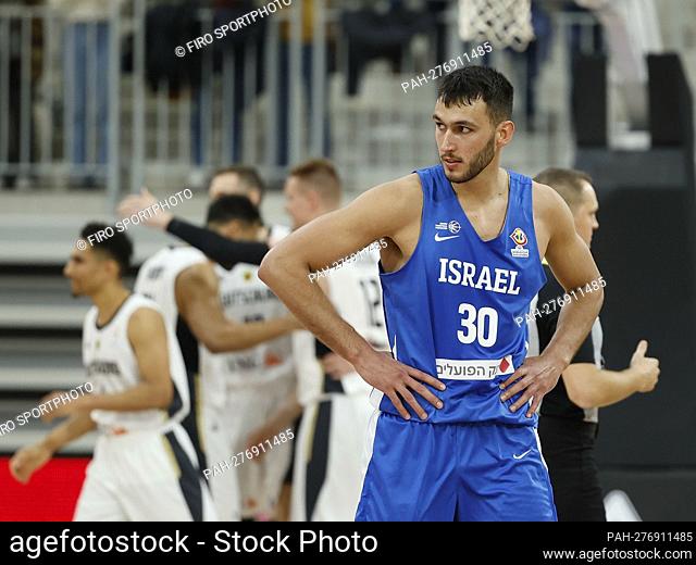 firo : Basketball: February 28th, 2022, Germany - Israel, FIBA Basketball World Cup Qualifiers, Group D Nimrod Levi (Israel) disappointment