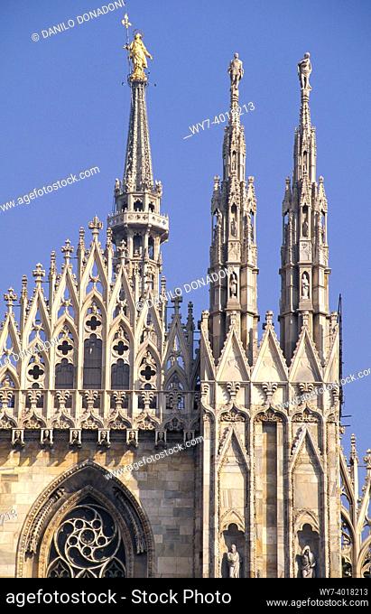 cathedral details, milan, italy