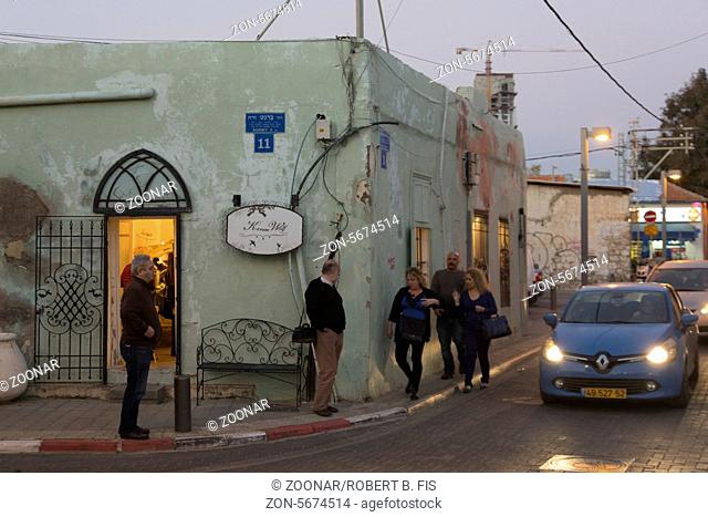 abendliche Straßenecke in Tel Avivs ältester Stadtteil Neve Tsedek, Foto: Robert B. Fishman, ecomedia, 21.2.2014