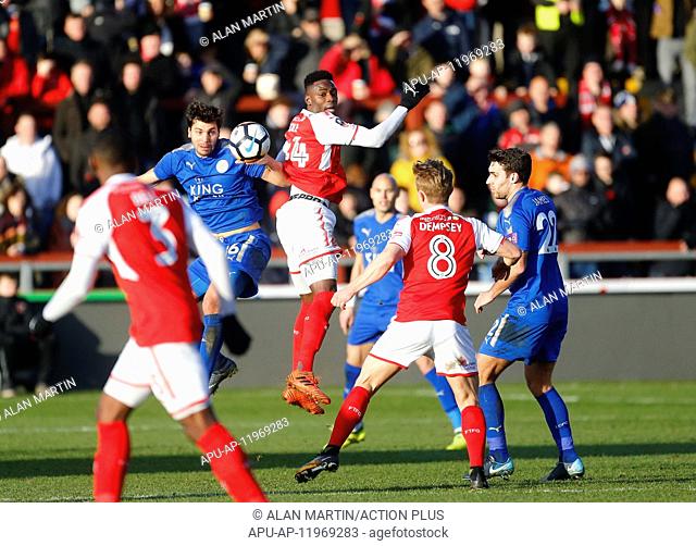 2018 FA Cup Football 3rd Round Fleetwood Town v Leicester City Jan 6th. 6th January 2018, Highbury Stadium, Fleetwood, England; FA Cup football, 3rd round
